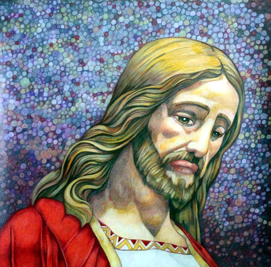 Jesus Christ Drawing - Jesus No 4 by Edward Ruth