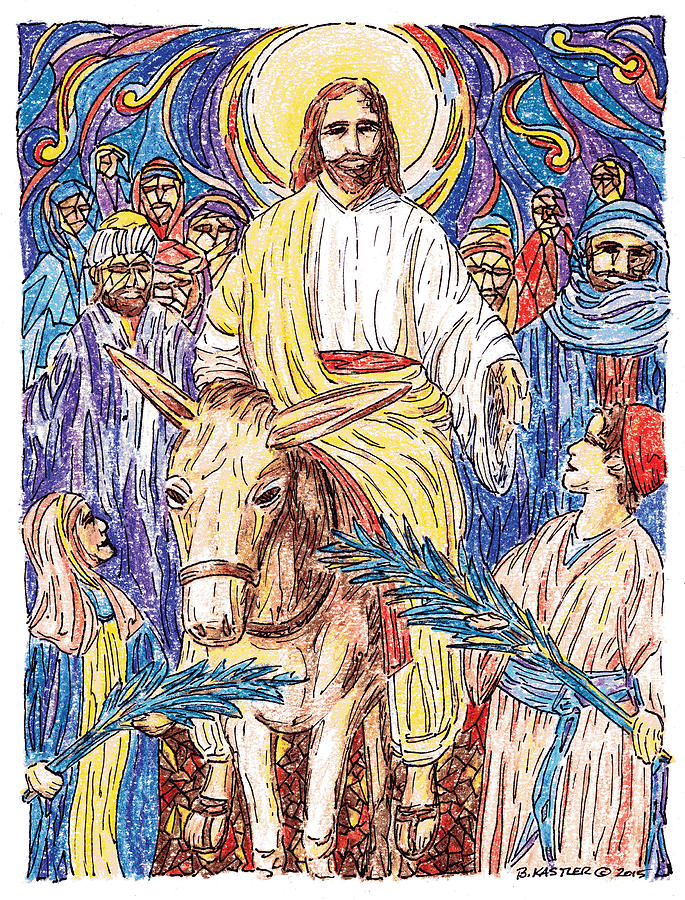 Jesus on Palm Sunday Drawing by Brent Kastler Fine Art America