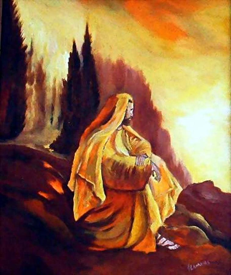 Inspirational Painting - Jesus on the Mountain by Julie Lamons