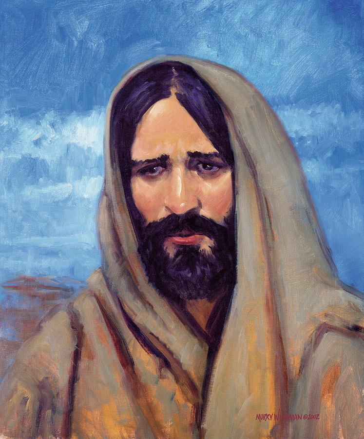 Jesus overlooking  Jerusalem Painting by Murry Whiteman