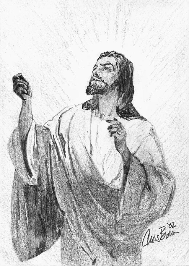 Jesus Praying Drawing by Chris Brown Pixels