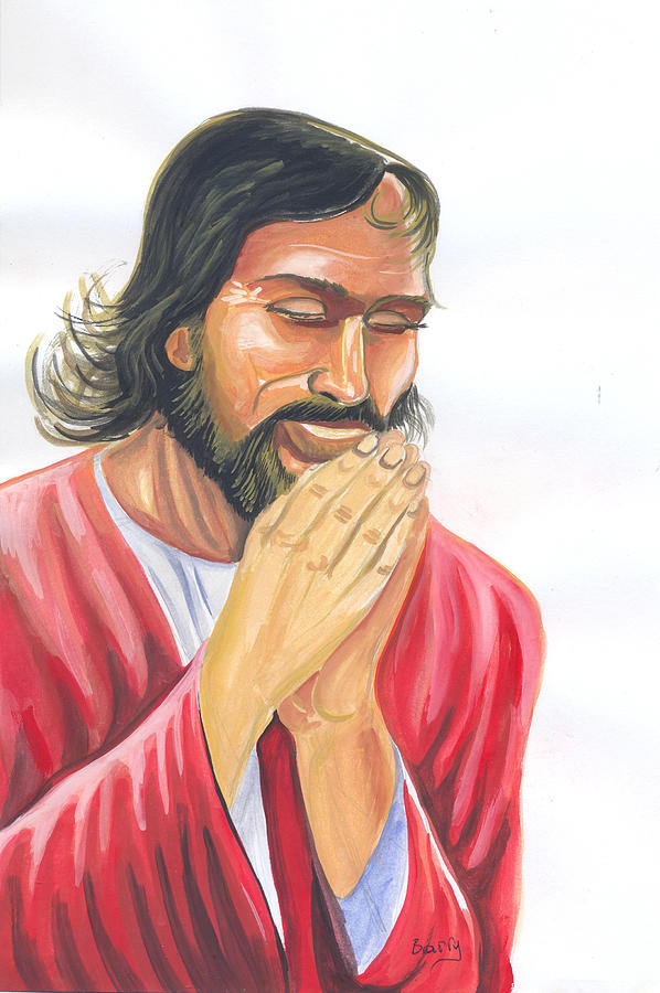 Jesus praying Painting by Emmanuel Baliyanga - Fine Art America