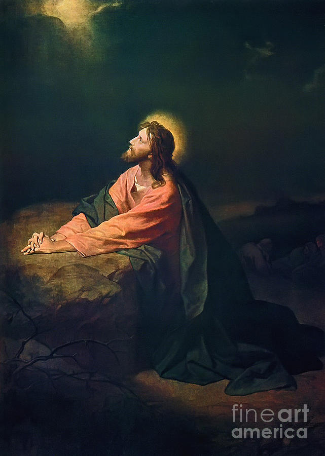 Jesus Praying to God Painting by MotionAge Designs