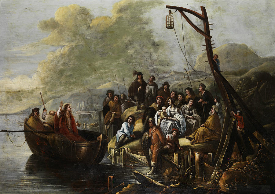 Jesus Preaches at the Sea of Galilee Painting by Gerbrand van den Eeckhout