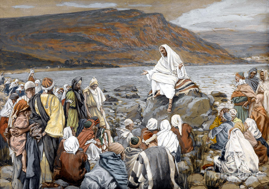 Jesus Preaching Painting by Tissot