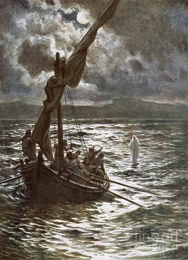 Jesus Walking Upon The Sea Painting by William Brassey Hole