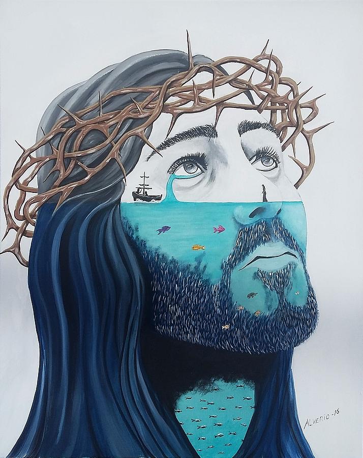 Jesus Walks on the Water Painting by Edwin Alverio