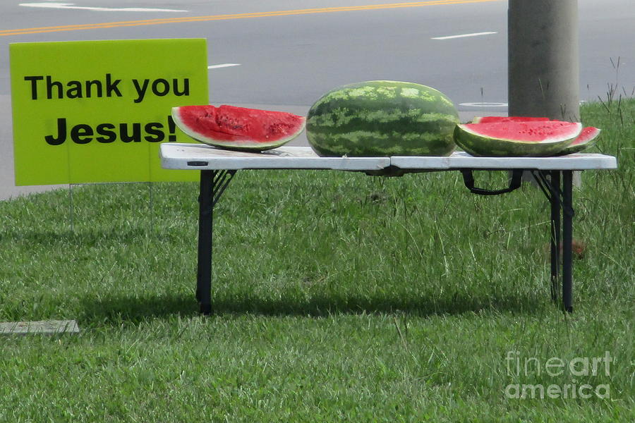 Jesus Watermelon Photograph by Randall Weidner