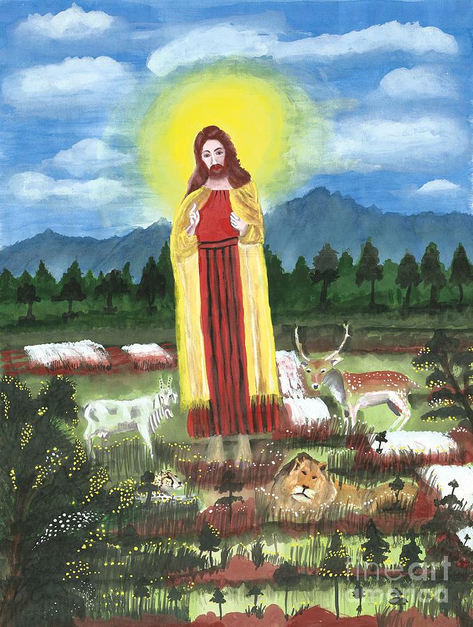 Jesus With Neutrino Effect Painting