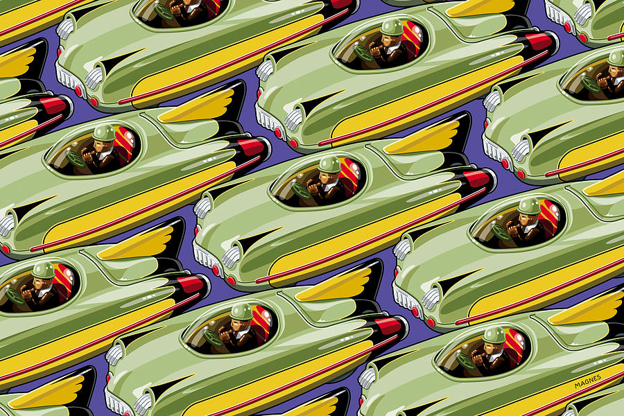 Toy Digital Art - Jet Racer rush hour by Ron Magnes
