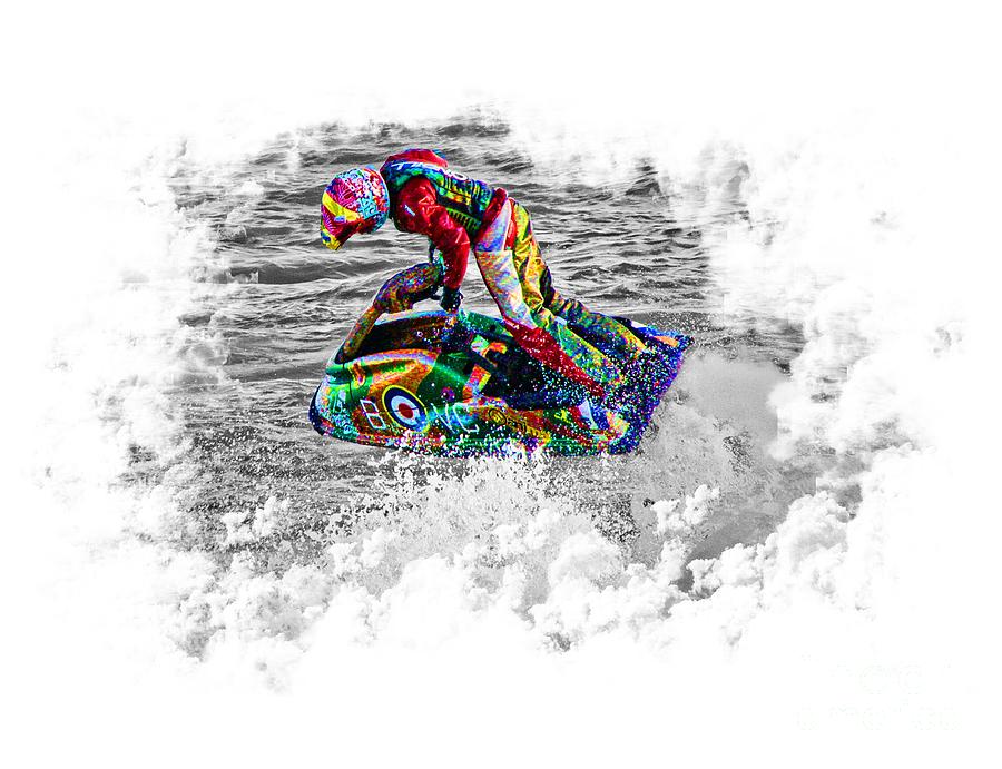 Sports Photograph - Jet Ski on Transparent background by Terri Waters