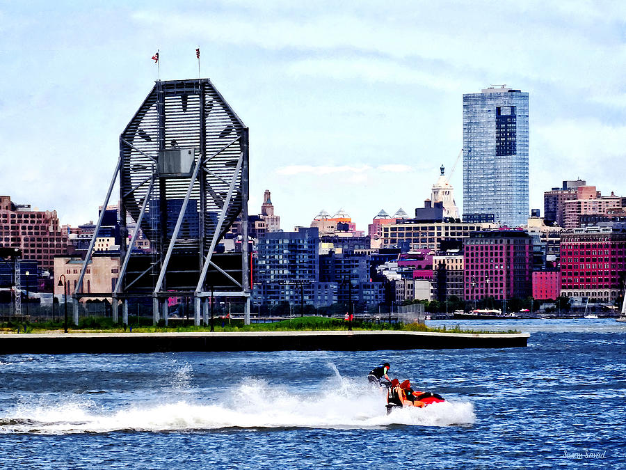 Jet Skiing by Colgate Clock Photograph by Susan Savad