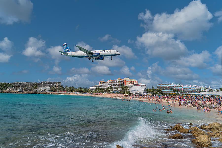 jetBlue at St. Maarten Photograph by David Gleeson