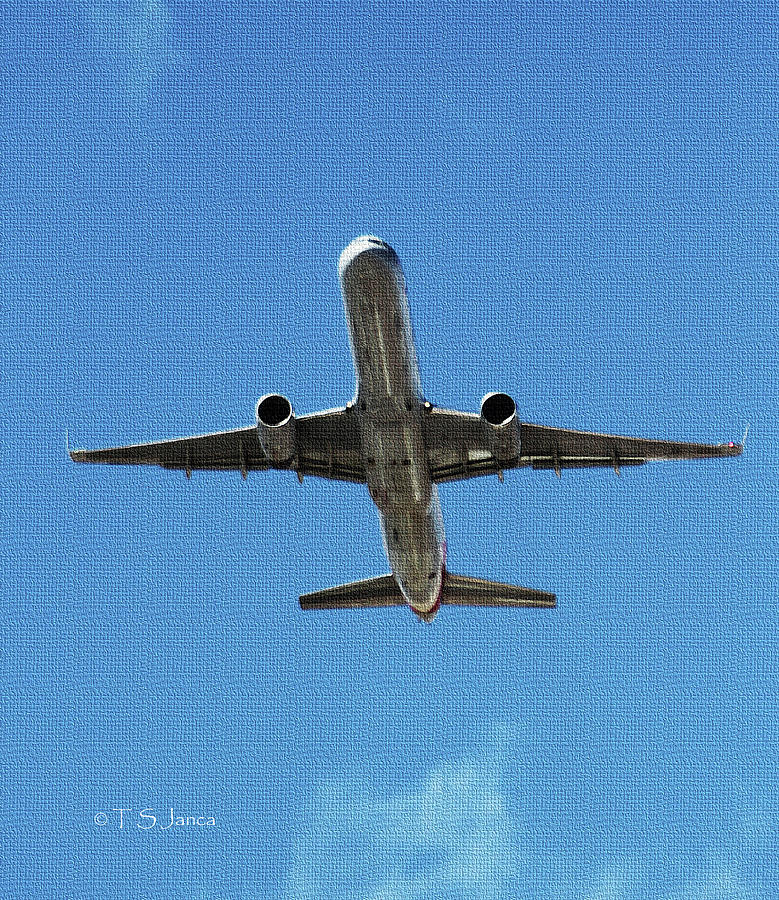 Jetliner On Take Off At Sky Harbor Airport  Photograph by Tom Janca