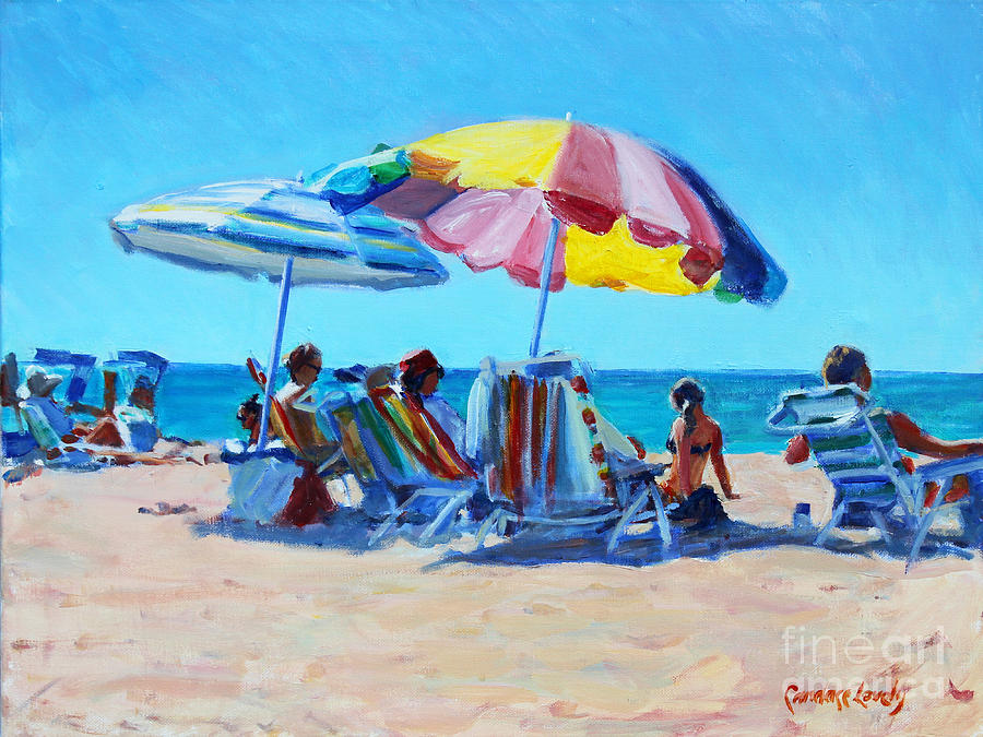 Umbrella Painting - Jetties Beach by Candace Lovely
