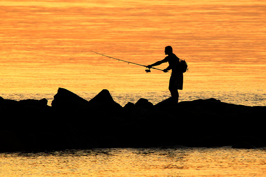 Jetty Fisherman Mt Sinai New York Photograph by Bob Savage