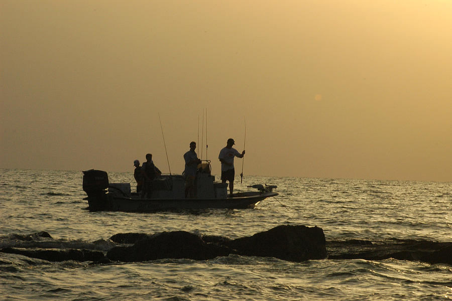 Fishing Photograph - Jetty Fishing in Galveston Bay by Robert Anschutz