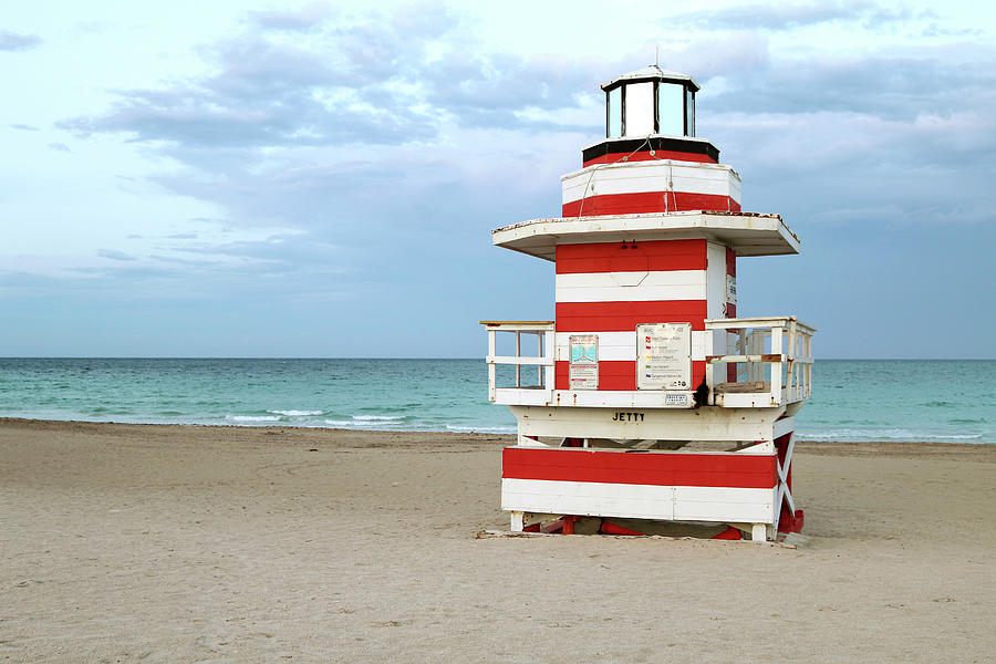 Jetty Lifeguard Tower - Miami Beach Photograph by Art Block Collections