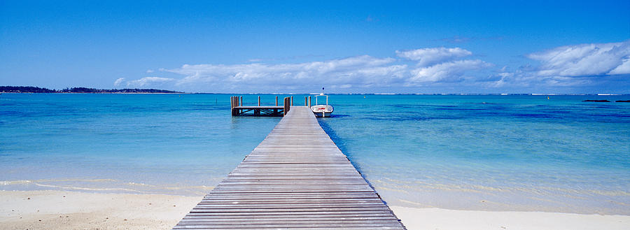 Nature Photograph - Jetty On The Beach, Mauritius by Panoramic Images