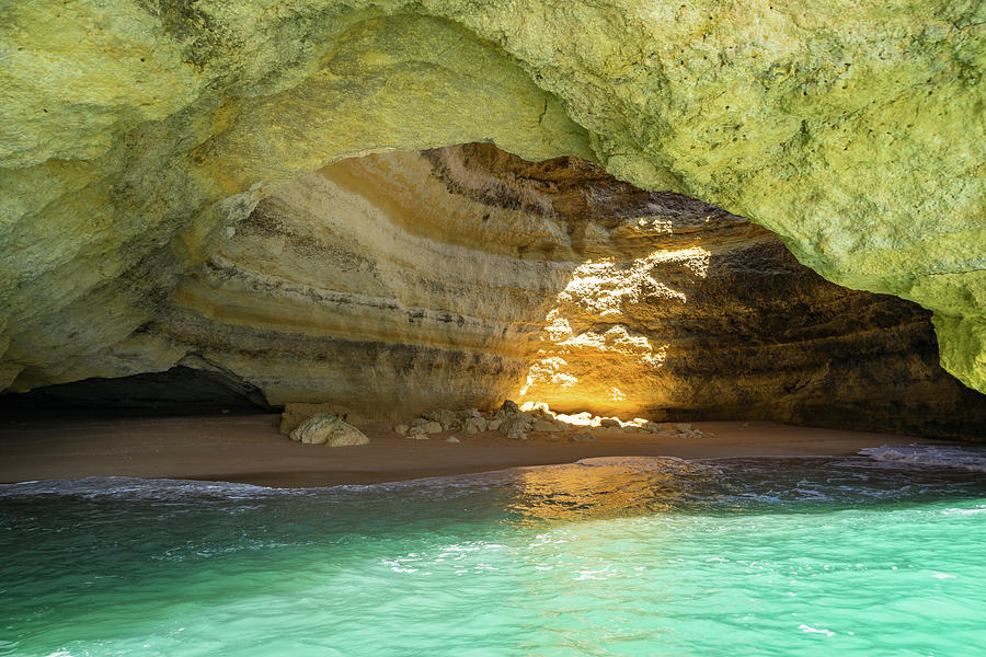 Jewel Glow - Iconic Algar de Benagil Sea Cave in Brilliant Gemstone Hues Photograph by Georgia Mizuleva