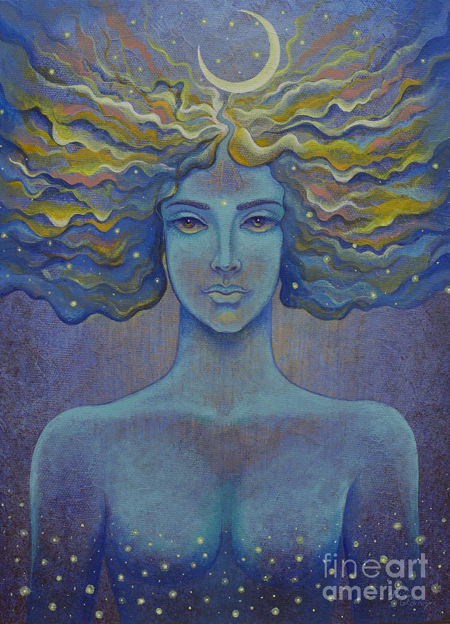 Moon Painting - Jewel of the Moon by Yuliya Glavnaya Moon Painting - Jewel of the Moon by Yuliya Glavnaya