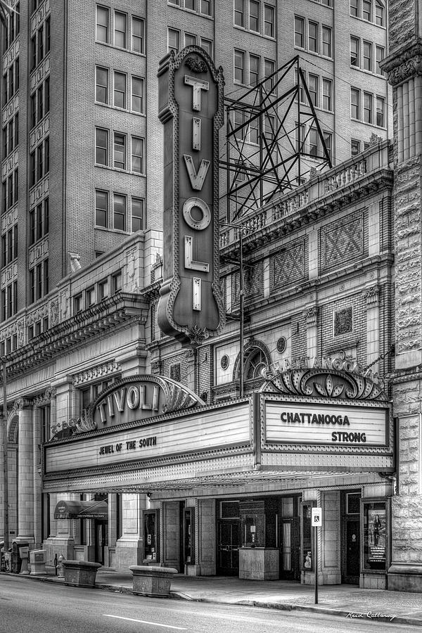 Jewel Of The South B W Historic Tivoli Theater Chattanooga Tennessee Art Photograph by Reid Callaway