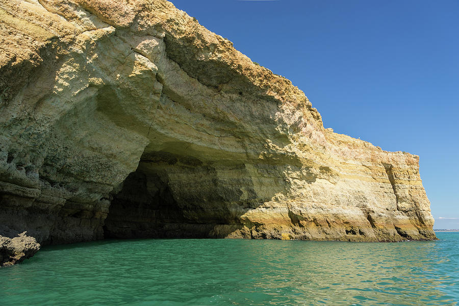 Jewel Toned Ocean Art - Colorful Sea Cave in Algarve Portugal Photograph by Georgia Mizuleva