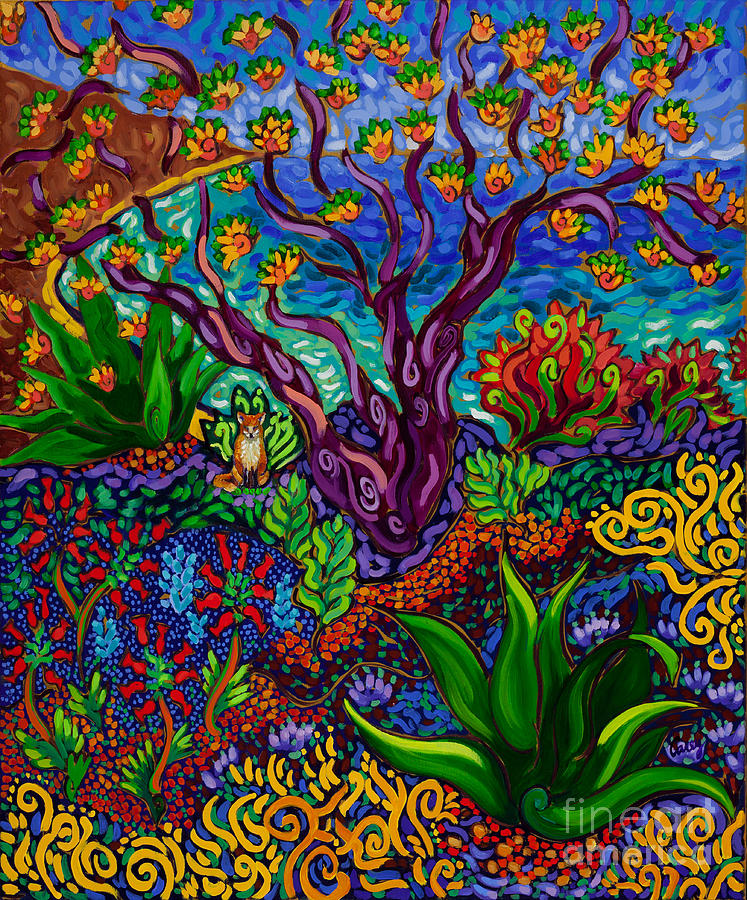 Jeweled Garden by the Sea Painting by Cathy Carey