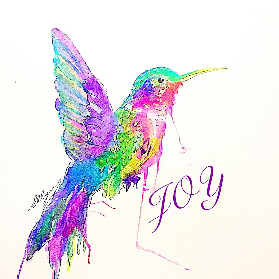 Jeweled Hummingbird Joy  Painting by Ellen Levinson