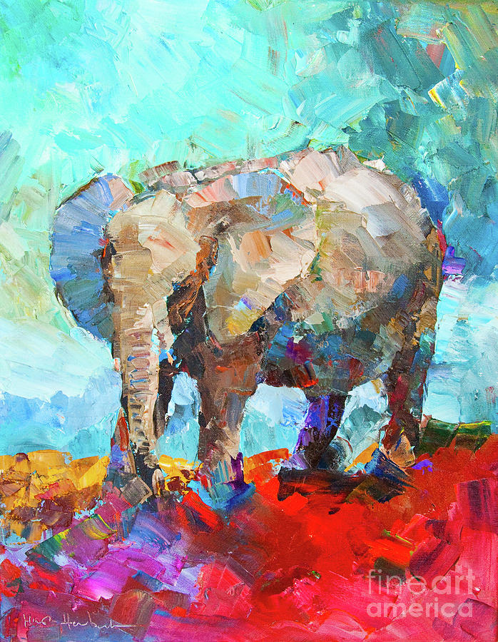 Elephant Painting - Jeweled by Marsha Heimbecker
