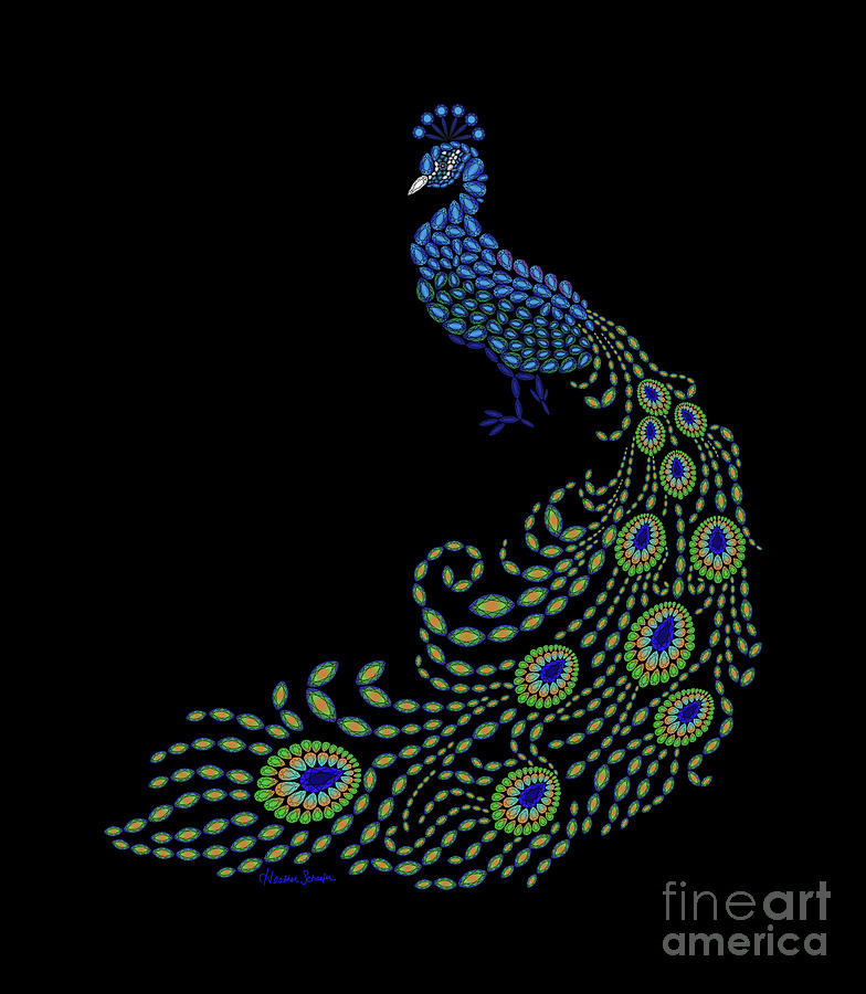 Jeweled Peacock Digital Art by Heather Schaefer