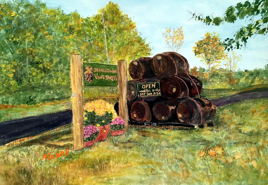 Jewell Towne Vineyard Painting by Anne Sands