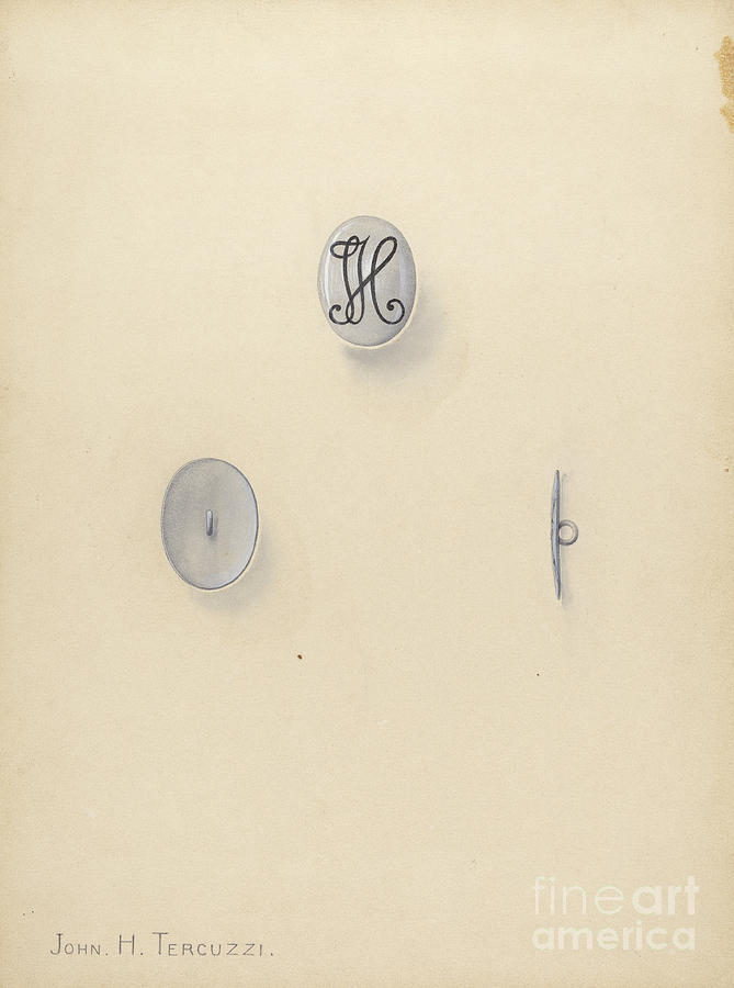 Jewelry Button Drawing by John H. Tercuzzi