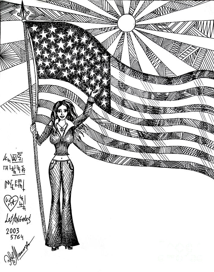 Patriotic image. Sofia Goldberg Drawing by Sofia Goldberg - Fine Art ...