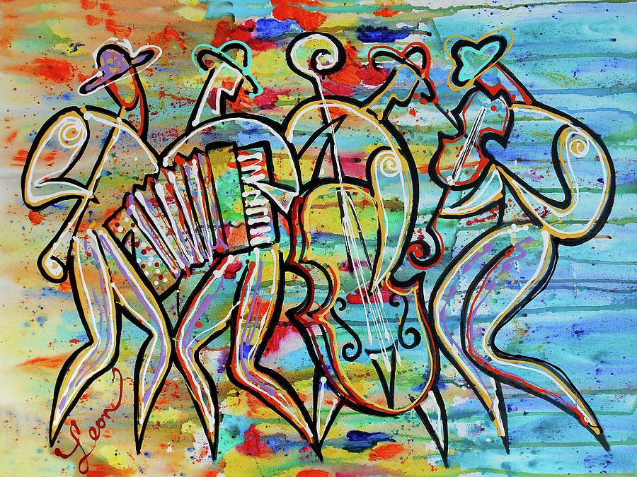 Jewish-funk Klezmer Music Painting by Leon Zernitsky