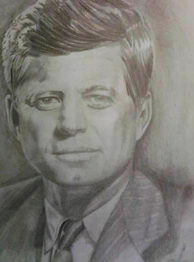 John F Kennedy Drawing - J.f.k. by Darl Papple