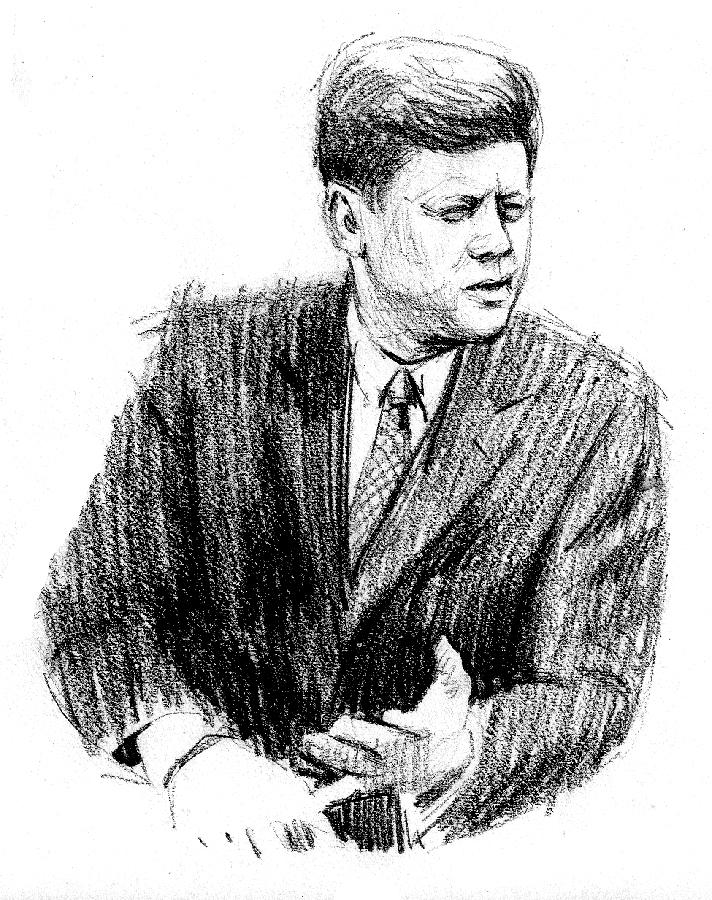 JFK Drawing by Harry West