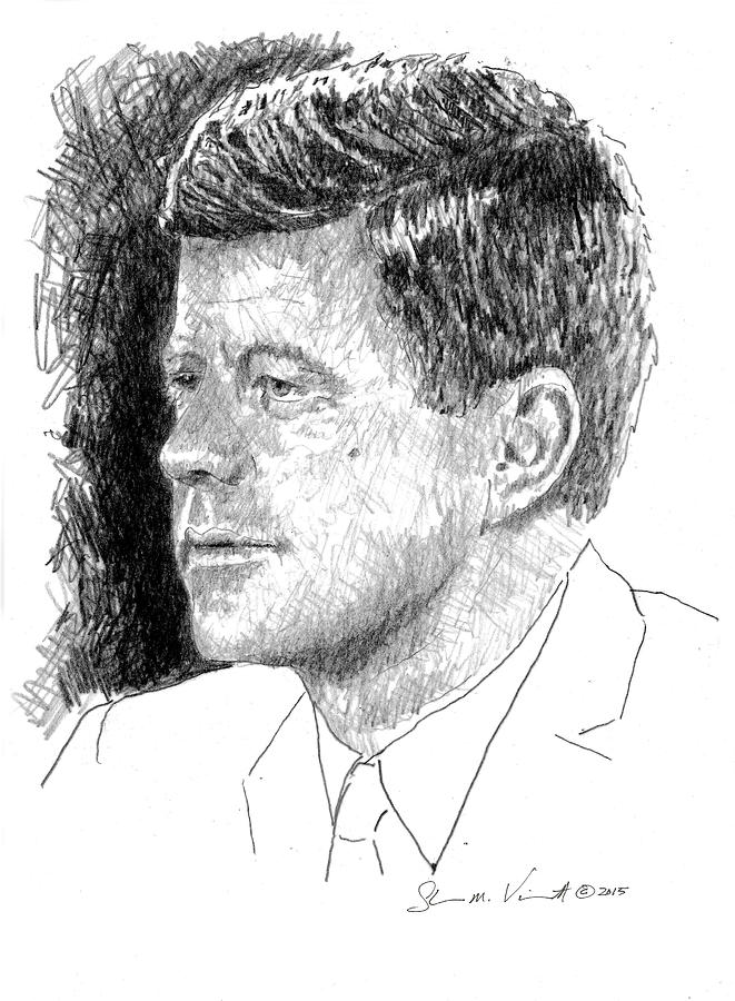 JFK Drawing by Shawn Vincelette Fine Art America