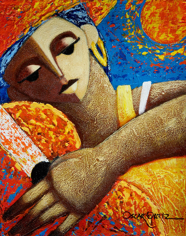 Jibara y Sol Painting by Oscar Ortiz