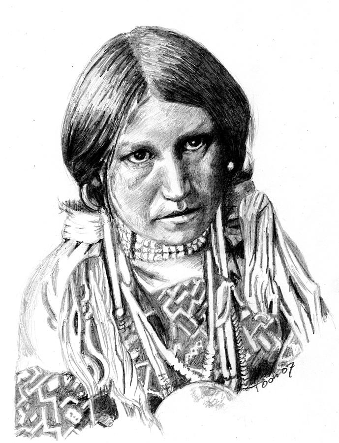 Jicarilla Apache girl Drawing by Toon De Zwart | Fine Art America