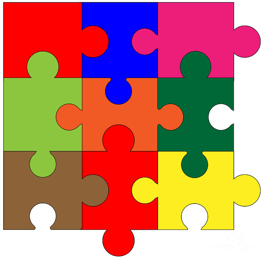 Jigsaw Corner Pieces In Colour Digital Art by Bigalbaloo Stock | Pixels