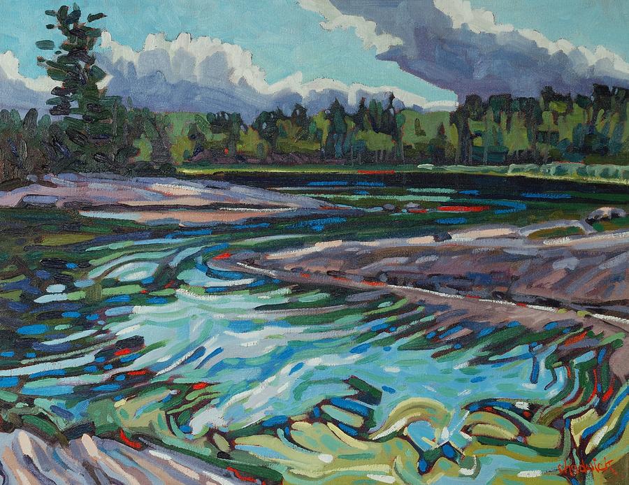 Jim Afternoon Rapids Painting by Phil Chadwick
