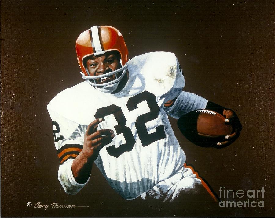 Jim Brown Art Cleveland Browns NFL Canvas Wall Art Home Decor 