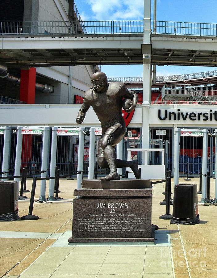 Jim Brown Statue Cleveland Browns   2022 Photograph by Jack Schultz