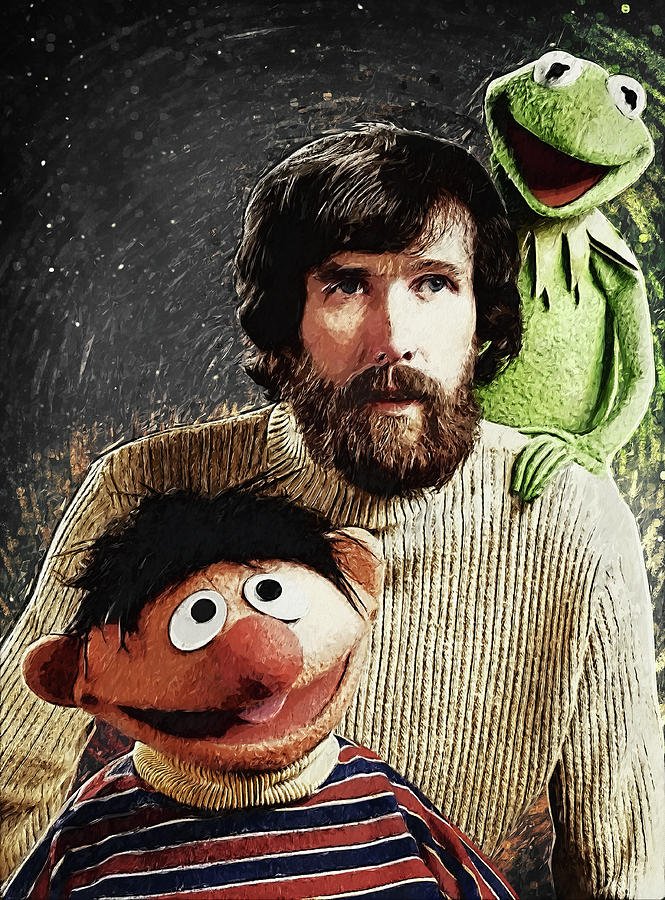 Jim Henson Together with Ernie and Kermit the Frog Digital Art by