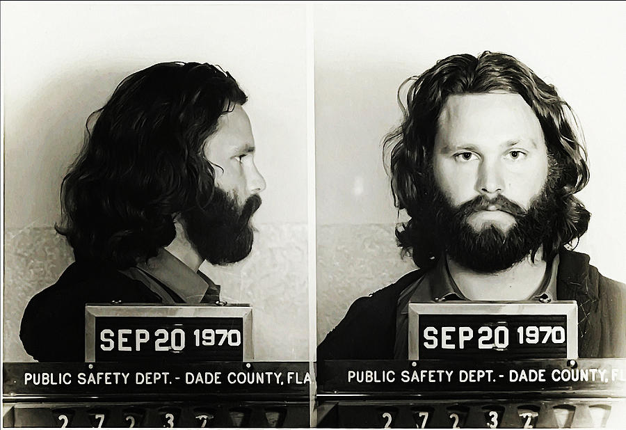 Jim Morrison Photograph - Jim Morrison Mugshot by Digital Reproductions