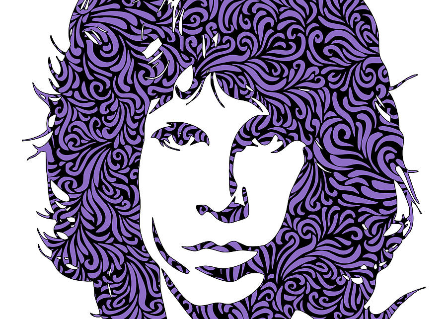 Jim Morrison Sillhouette Ultraviolet Digital Art by Ricky Barnard