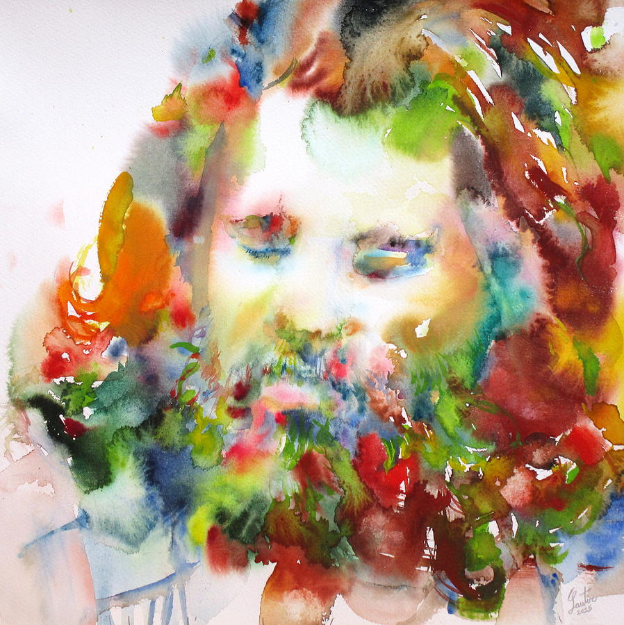 JIM MORRISON - watercolor portrait.6 Painting by Fabrizio Cassetta