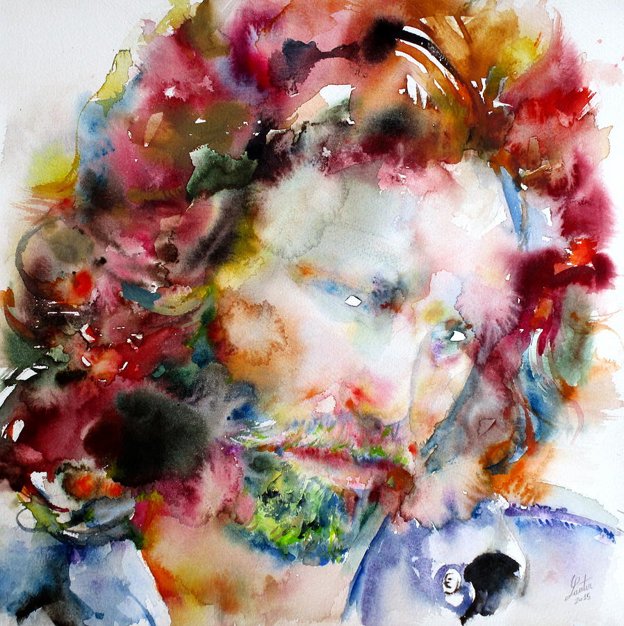 JIM MORRISON - watercolor portrait.7 Painting by Fabrizio Cassetta