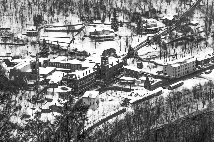 Jim Thorpe Pennsylvania in Winter in Black and White Photograph by Bill Cannon